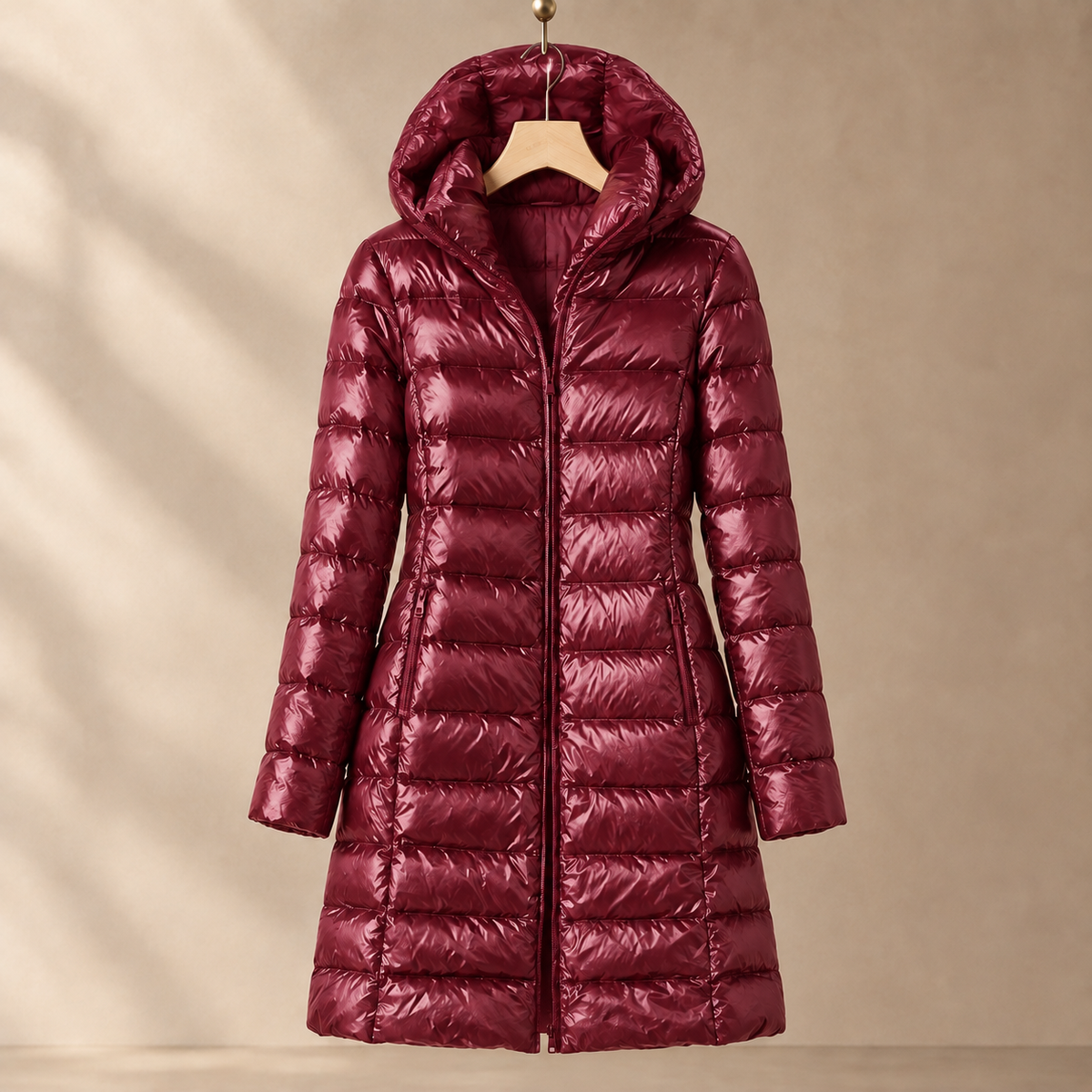 Carlota - Women's Hooded Quilted Down Jacket with Zip Front