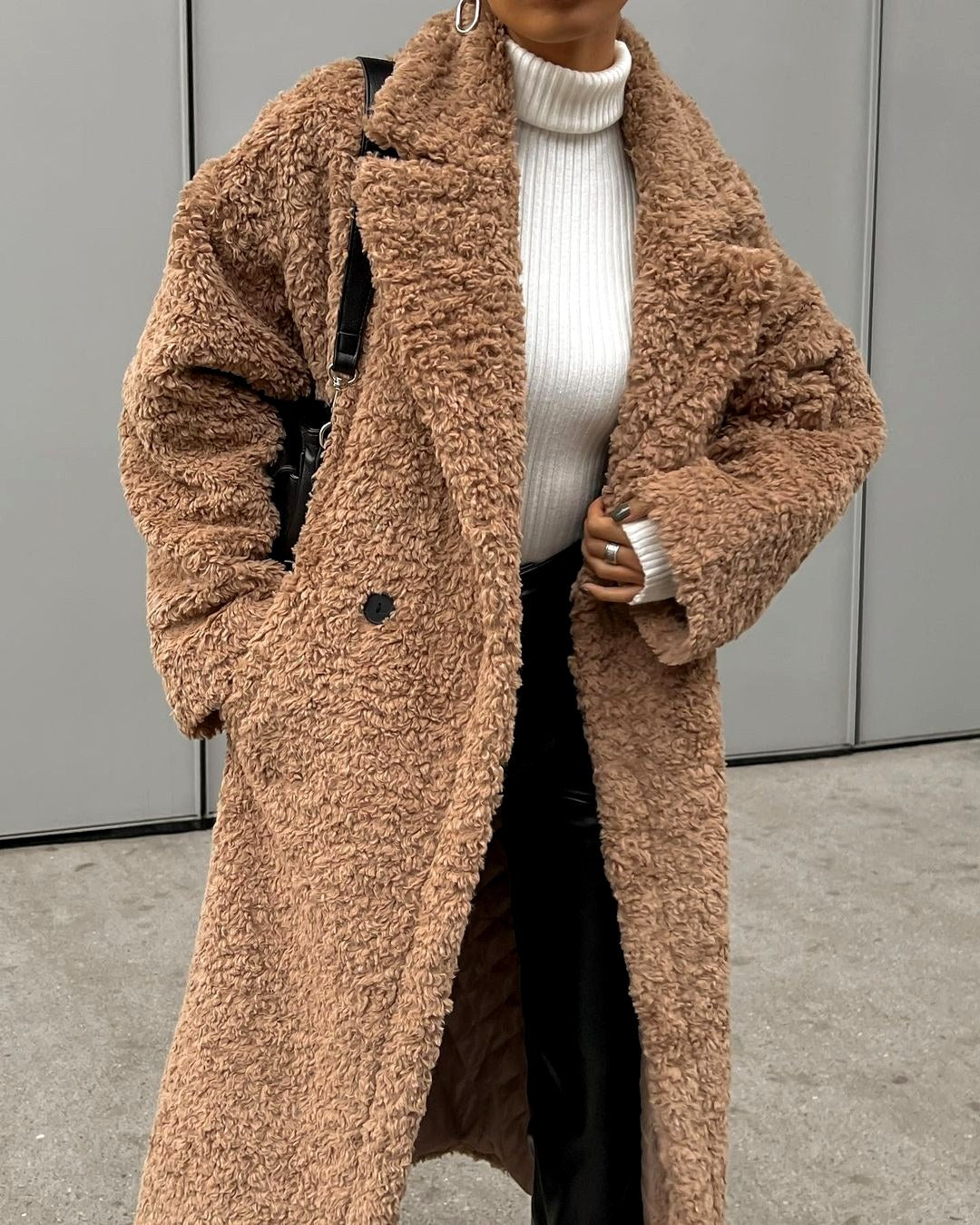 Carmina - Women's Plush Sherpa Long Coat 5