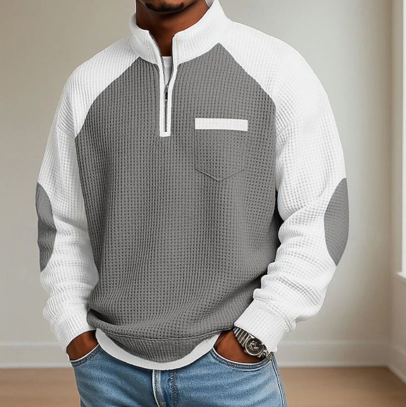 Caspian - Men's Half-Zip Colorblock Sweater