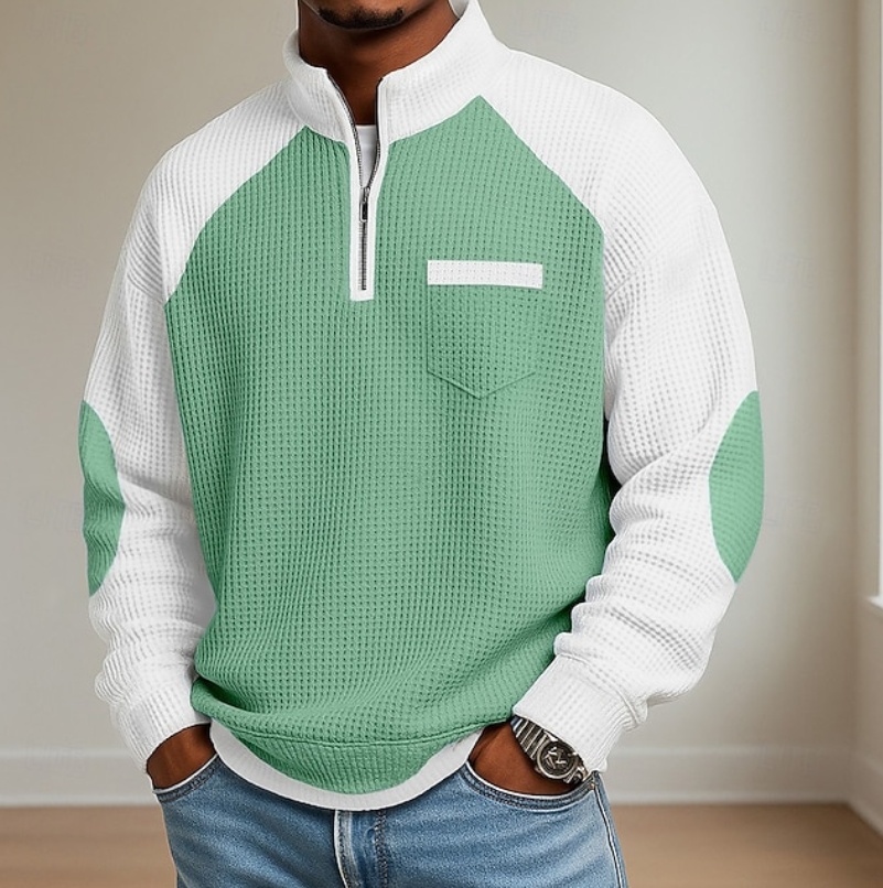 Caspian - Men's Half-Zip Colorblock Sweater