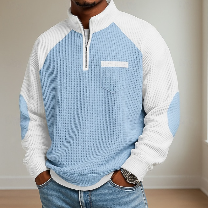 Caspian - Men's Half-Zip Colorblock Sweater
