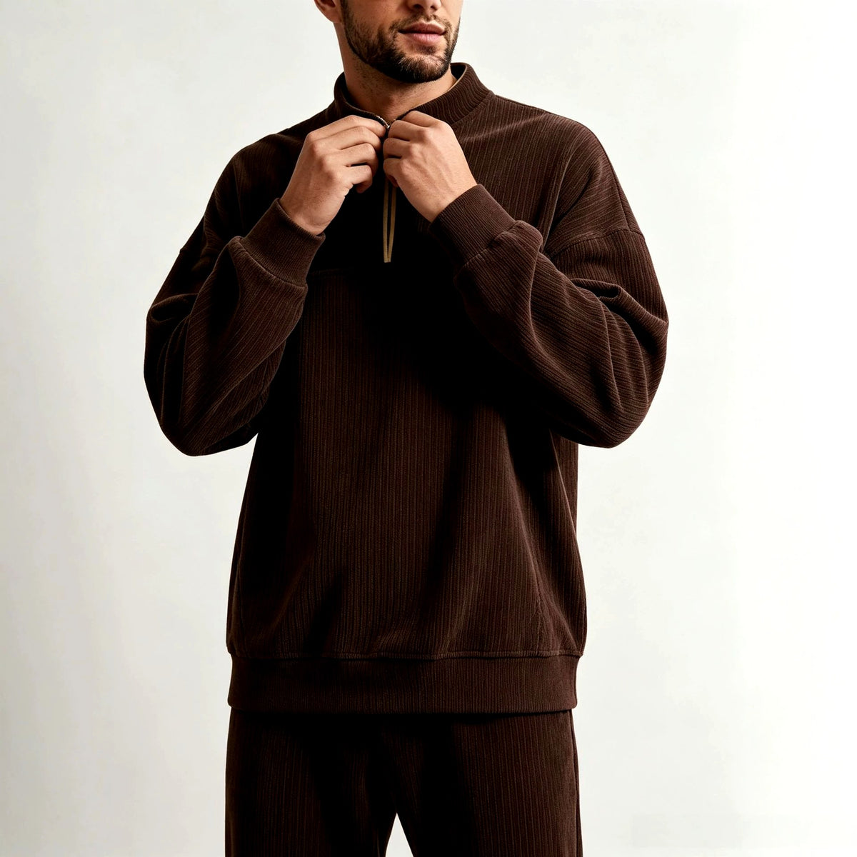 Cedrick - Men's Stand Collar Half-Zip Sweatshirt 3