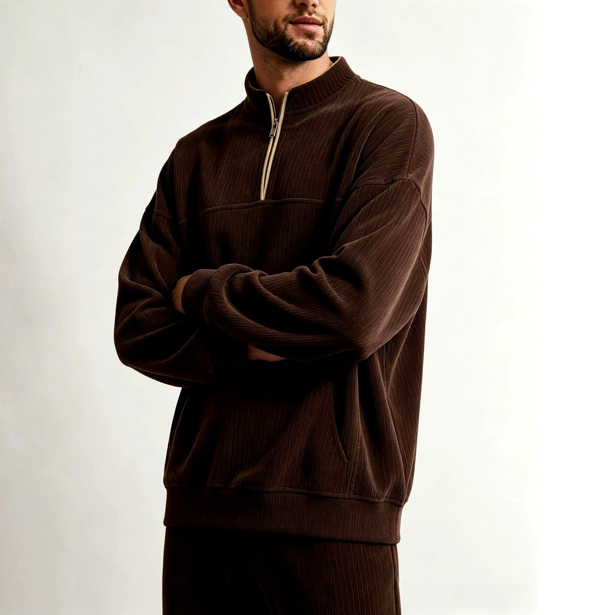 Cedrick - Men's Stand Collar Half-Zip Sweatshirt 4