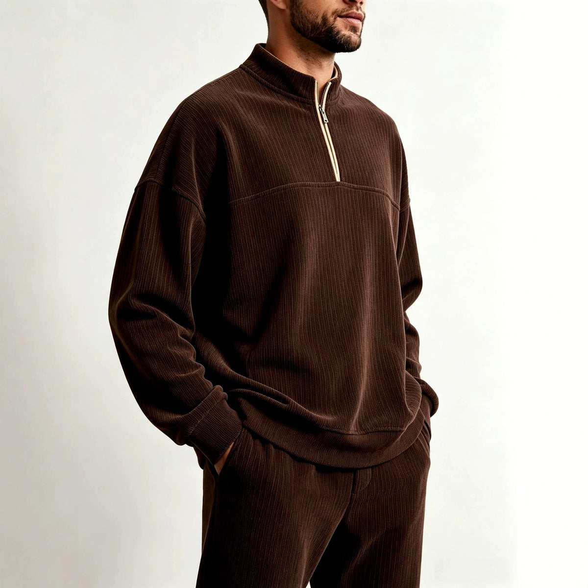 Cedrick - Men's Stand Collar Half-Zip Sweatshirt 5