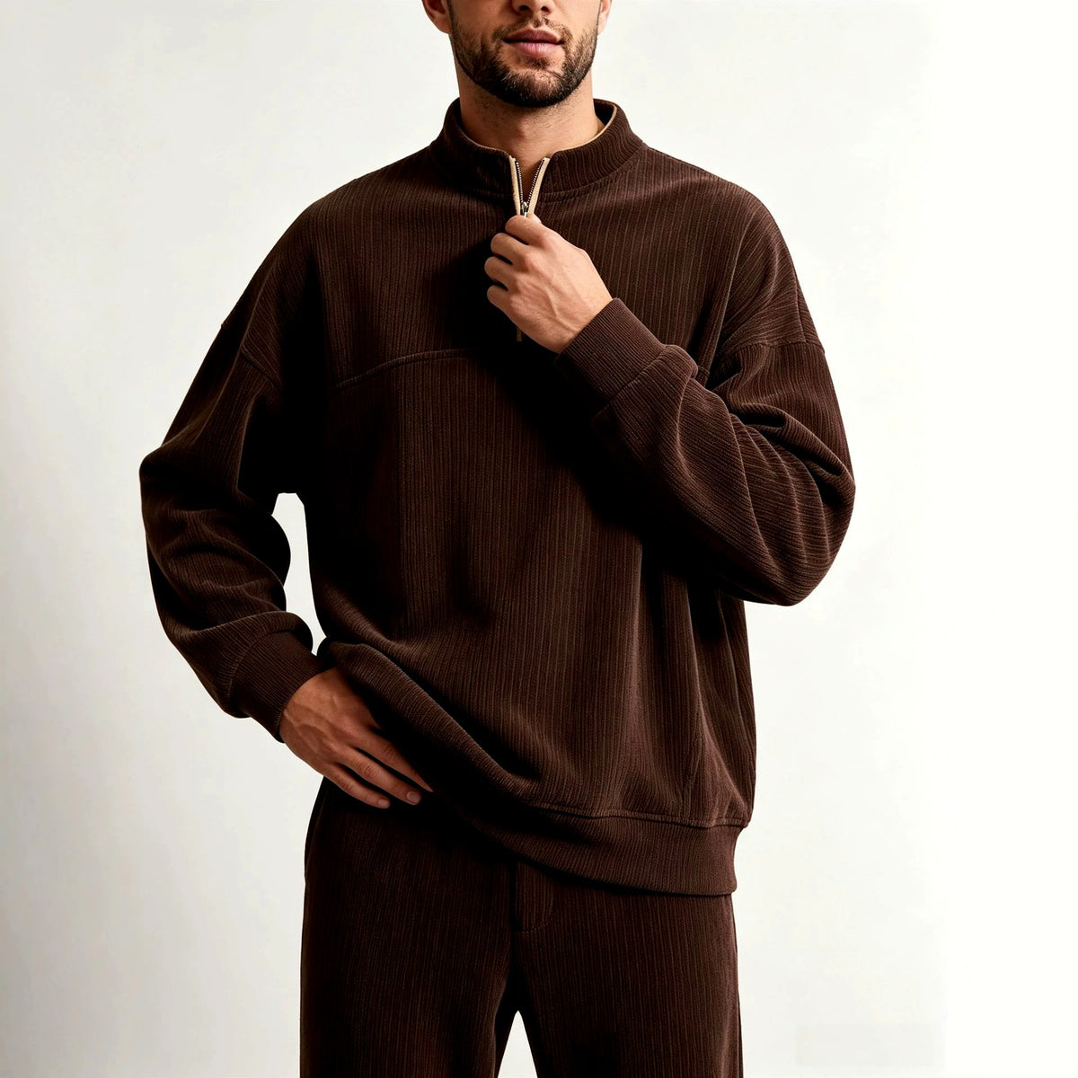 Cedrick - Men's Stand Collar Half-Zip Sweatshirt 6