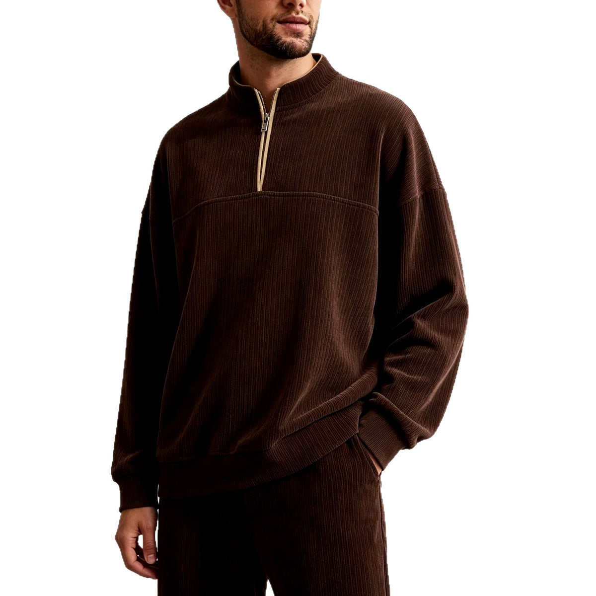 Cedrick - Men's Stand Collar Half-Zip Sweatshirt 7
