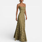 Celeste - Women's Lace Spaghetti-Strap Evening Gown