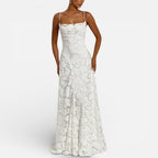 Celeste - Women's Lace Spaghetti-Strap Evening Gown