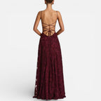 Celeste - Women's Lace Spaghetti-Strap Evening Gown
