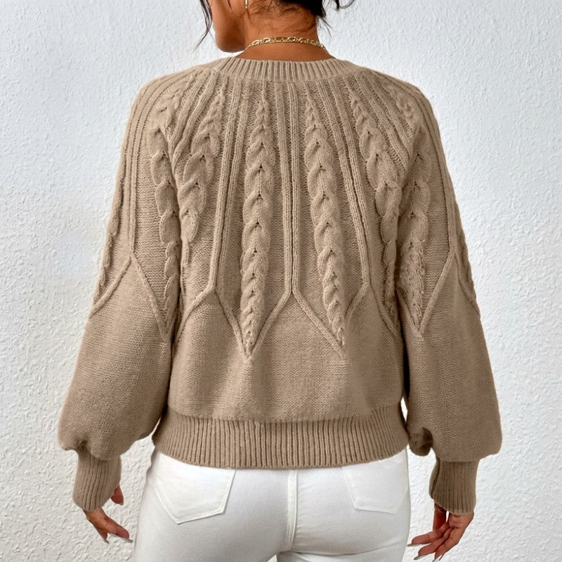 Celestine - Women's Textured Cable Knit Pullover Sweater 14