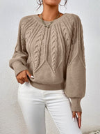 Celestine - Women's Textured Cable Knit Pullover Sweater 5
