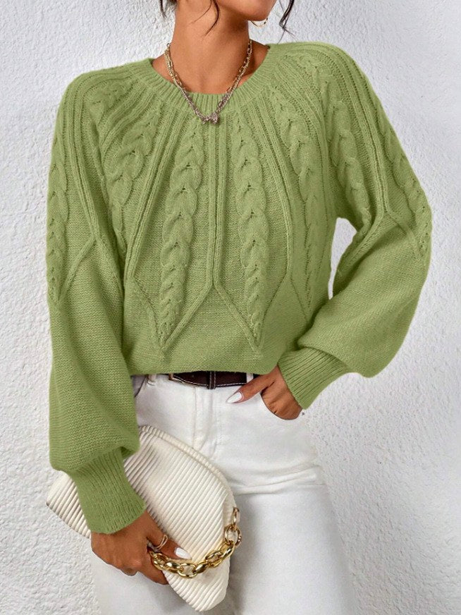 Celestine - Women's Textured Cable Knit Pullover Sweater 6