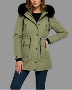 Celina - Women's Parka with Faux Fur-Lined Hood