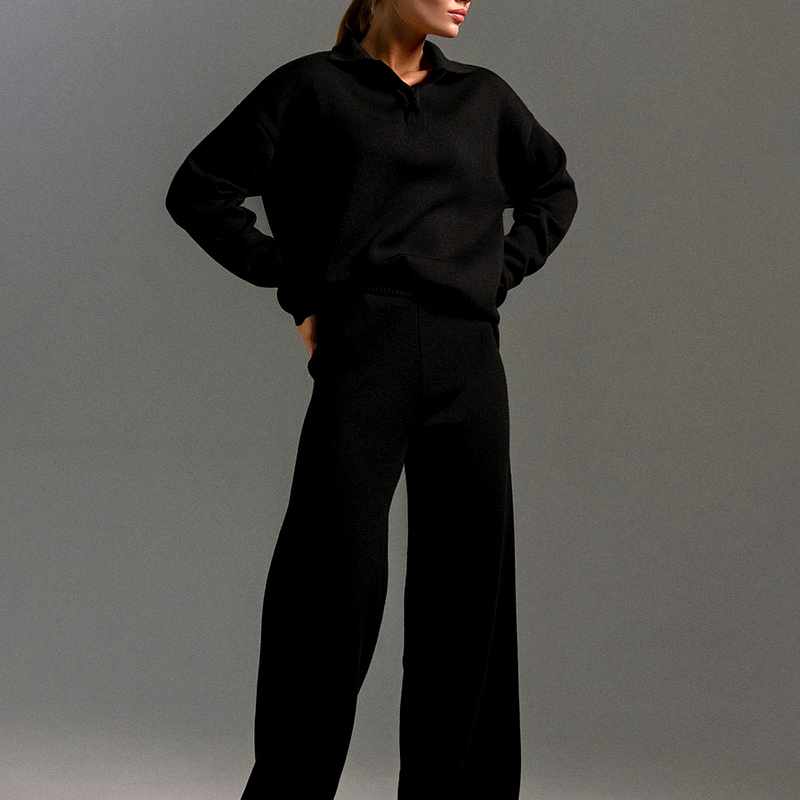 Charisse - Women's Polo Collar Oversized Matching Set