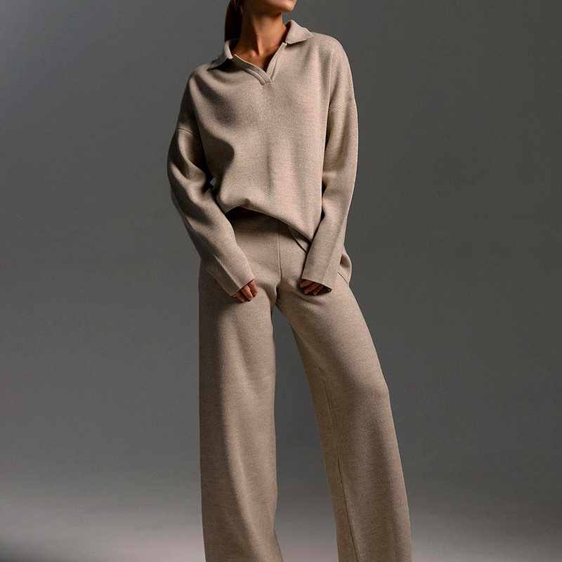 Charisse - Women's Polo Collar Oversized Matching Set