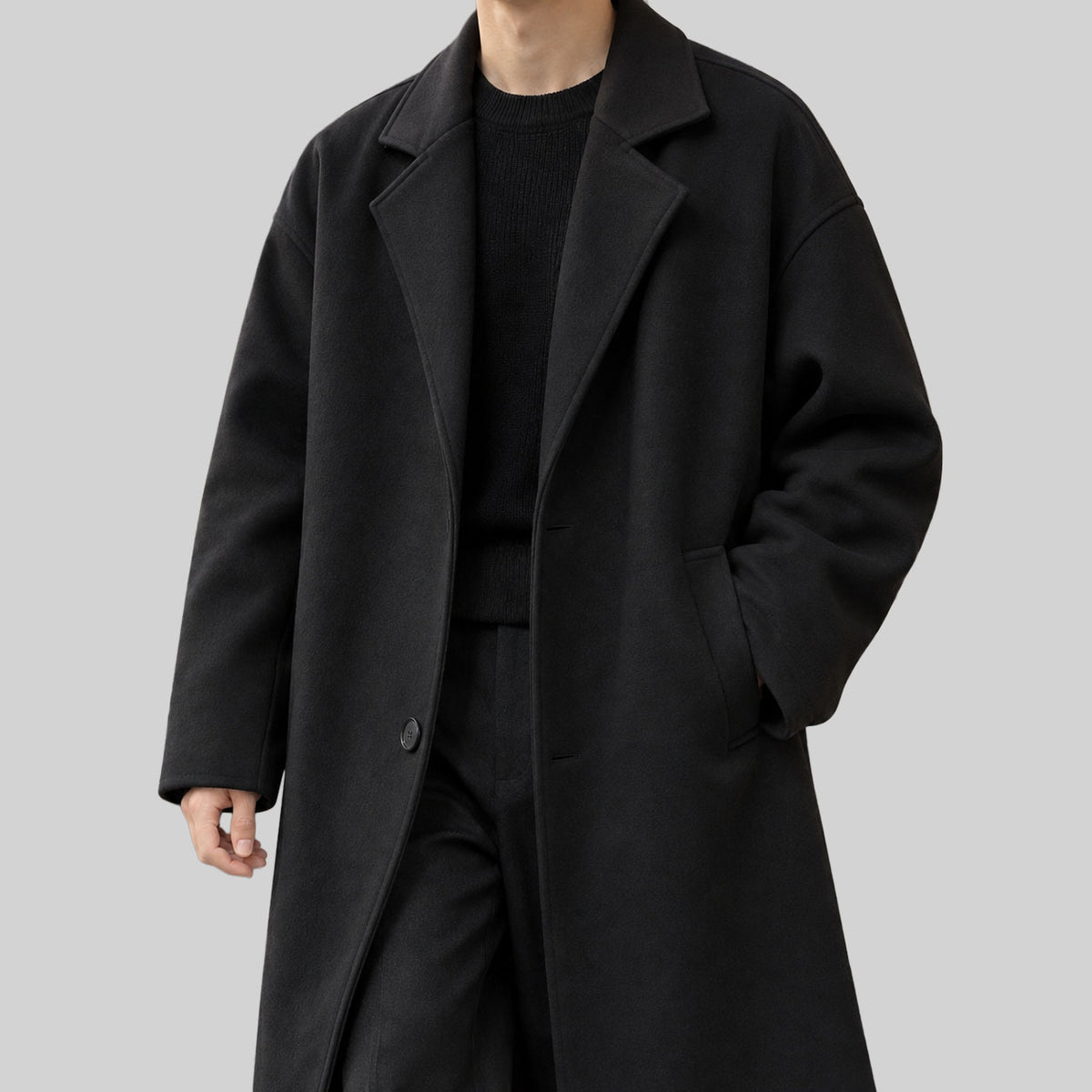 Charles - Men’s Loose-Fit Notch Lapel Overcoat