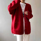 Charlize - Women's Chunky Knit Cardigan with Patch Pockets 3