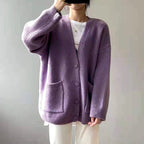 Charlize - Women's Chunky Knit Cardigan with Patch Pockets 4