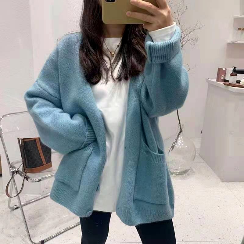 Charlize - Women's Chunky Knit Cardigan with Patch Pockets 6