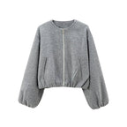 Cherry - Women's Zip Front Cropped Jacket 1