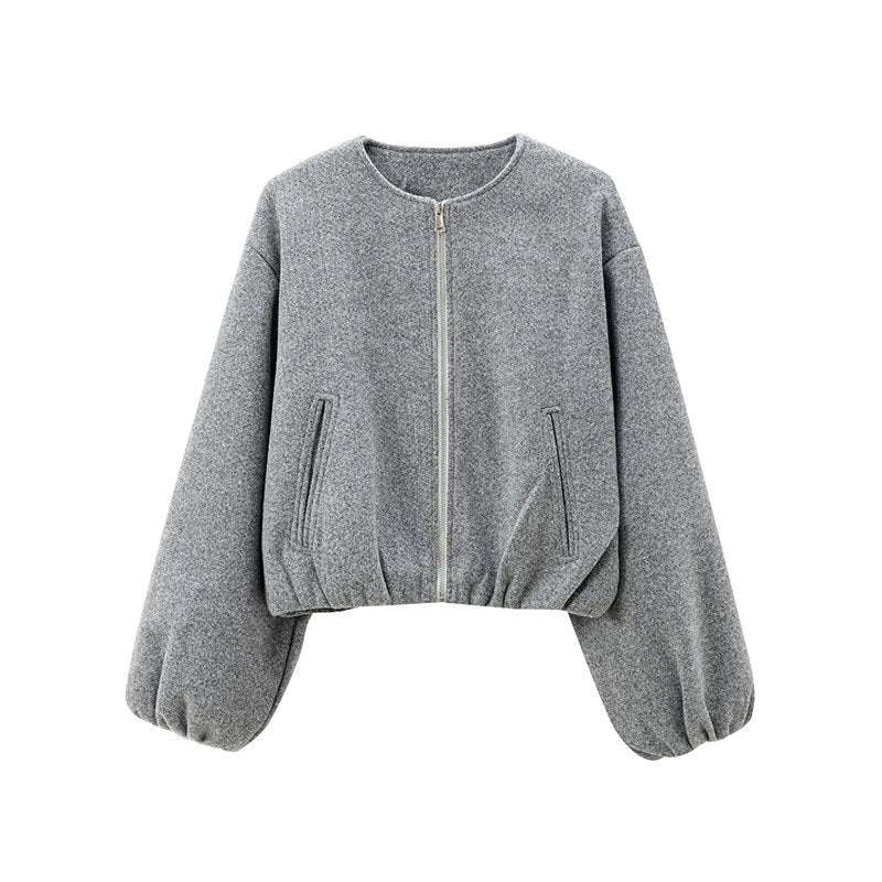 Cherry - Women's Zip Front Cropped Jacket 1