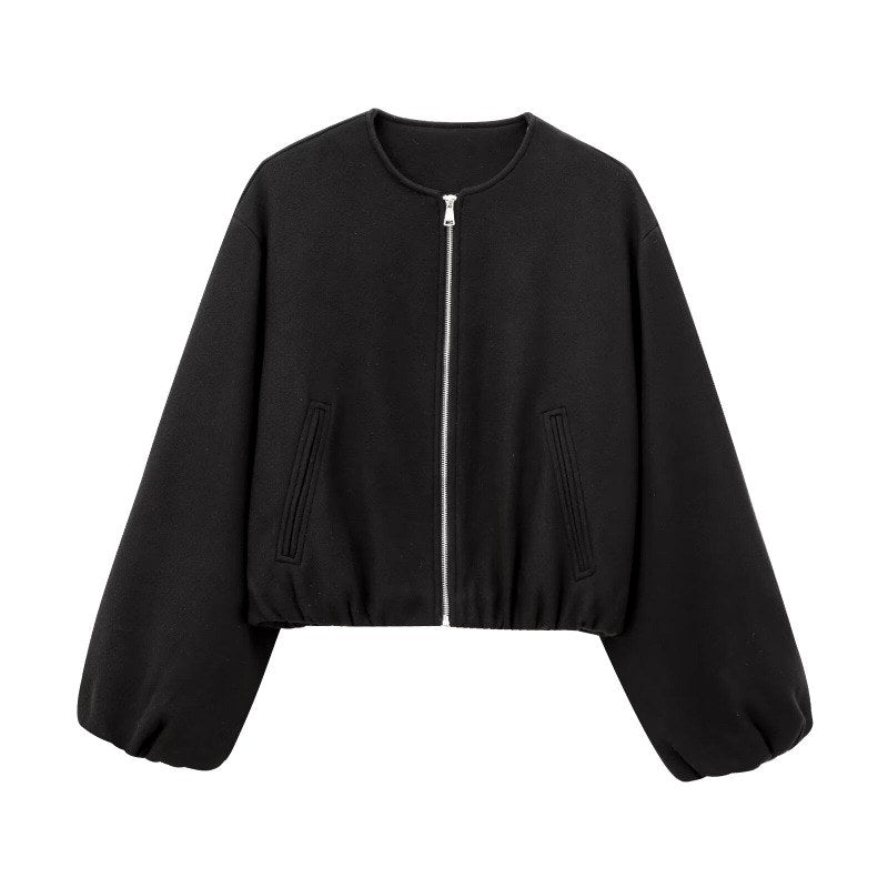 Cherry - Women's Zip Front Cropped Jacket 3
