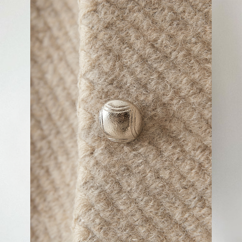 Chloe - Women's Quilted-Texture Cardigan with Collarless Design