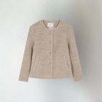 Chloe - Women's Quilted-Texture Cardigan with Collarless Design