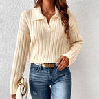 Chloë - Women’s V-Neck Polo Knit Sweater 2