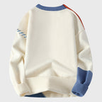 Christian - Men's Color-Block Knit Sweater with Decorative Stitching