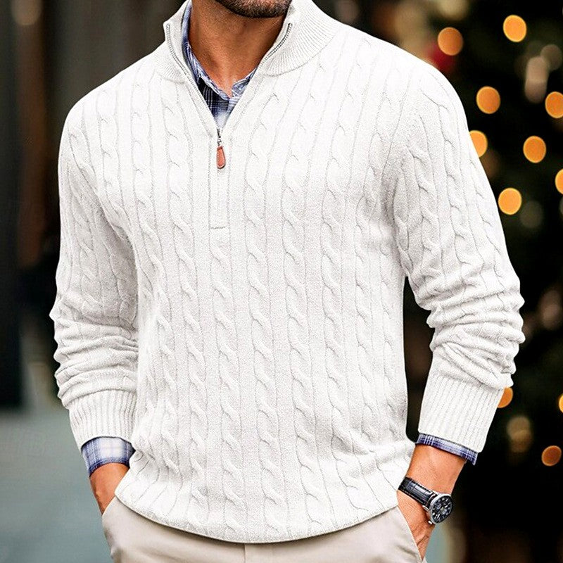 Christian - Men's Cable Half-Zip Slim Fit Sweater 1