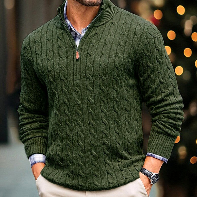 Christian - Men's Cable Half-Zip Slim Fit Sweater 3