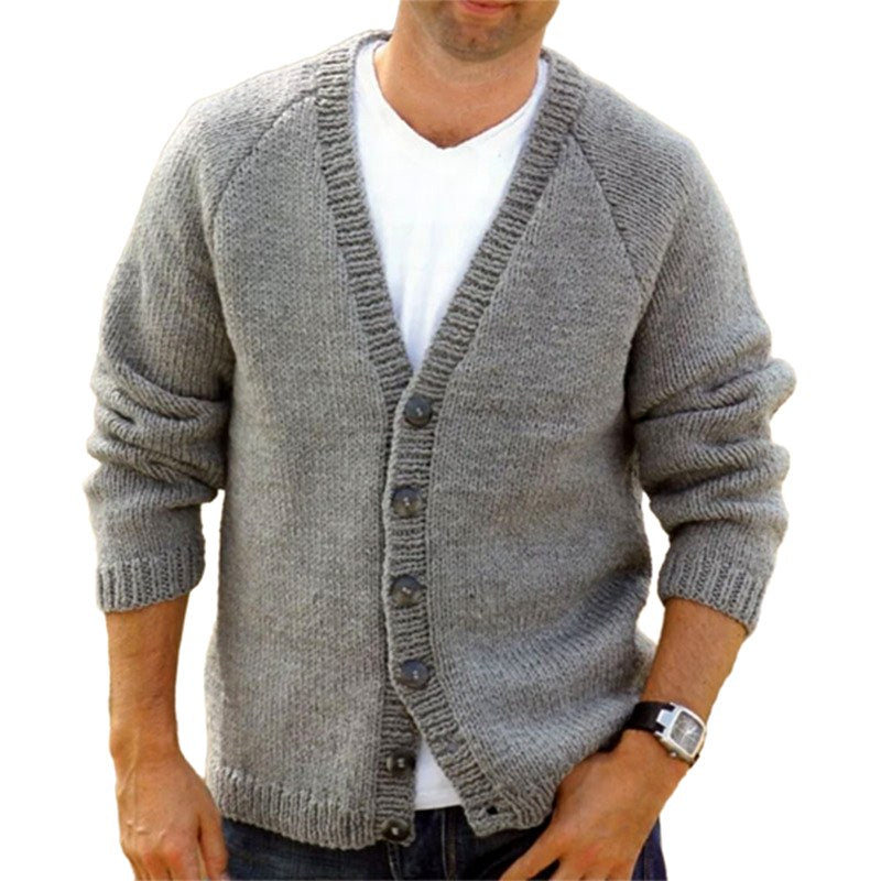 Christopher - Men's Ribbed Trim Knit Cardigan 2