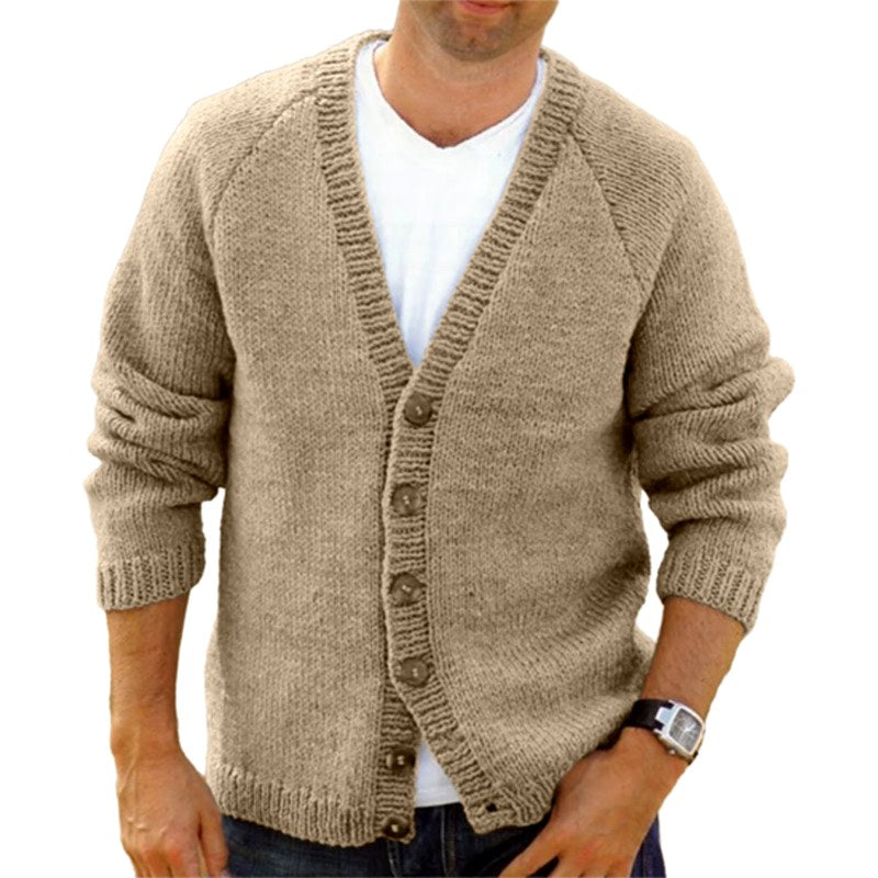 Christopher - Men's Ribbed Trim Knit Cardigan 4
