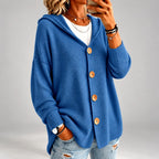 Cinzia - Women's Oversized Hooded Button-Front Knit Cardigan 5
