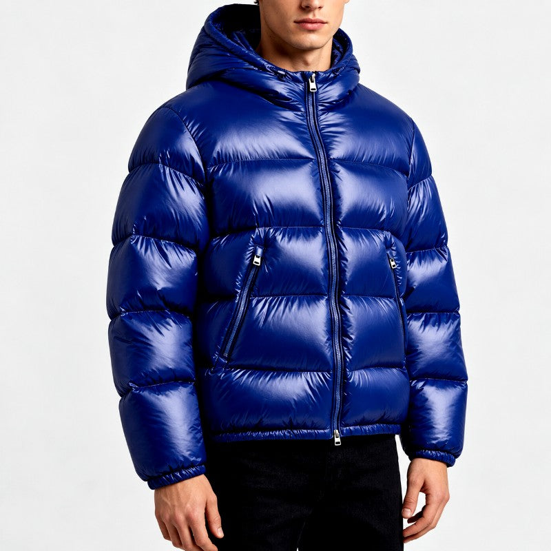 Clark - Men's Glossy Hooded Full Zip Winter Puffer Jacket 2