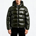 Clark - Men's Glossy Hooded Full Zip Winter Puffer Jacket 3