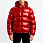 Clark - Men's Glossy Hooded Full Zip Winter Puffer Jacket 4