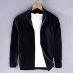 Clement - Men's Striped Ribbed Lightweight Cardigan 1