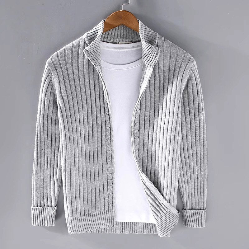 Clement - Men's Striped Ribbed Lightweight Cardigan 2