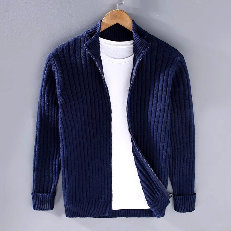 Clement - Men's Striped Ribbed Lightweight Cardigan 4