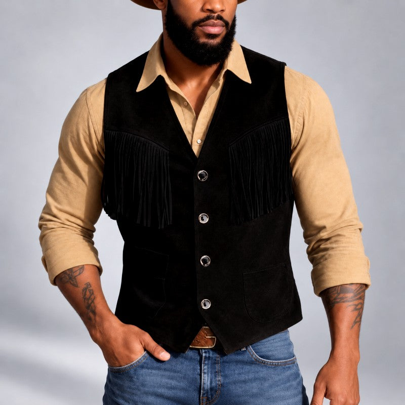 Clint – Men’s Western Fringe Cowboy Vest 3