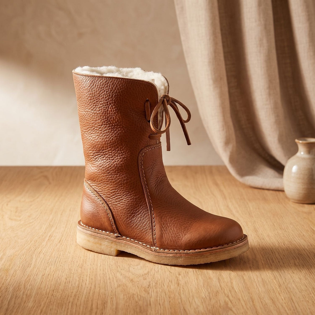 Clover - Women's Lace-Up Fleece-Lined Mid-Calf Boots