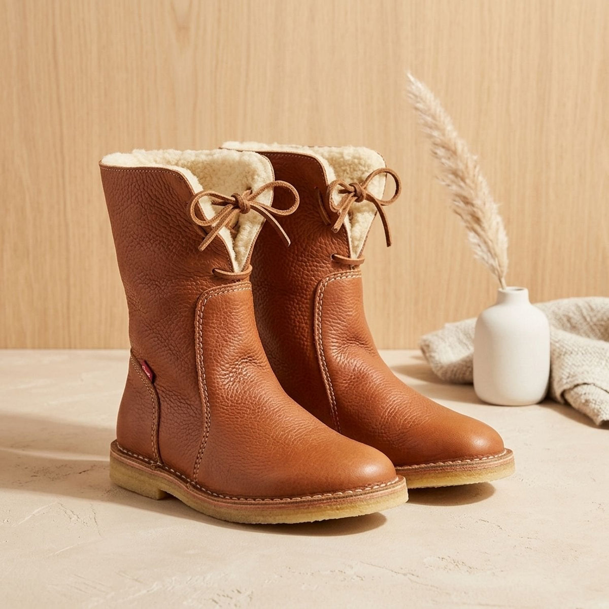 Clover - Women's Lace-Up Fleece-Lined Mid-Calf Boots