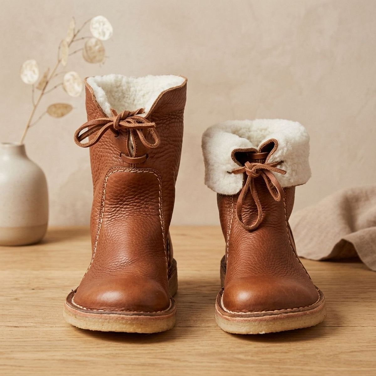 Clover - Women's Lace-Up Fleece-Lined Mid-Calf Boots