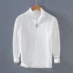 Cody - Men's Ribbed Cable Knit Quarter Zip Sweater 2