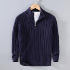 Cody - Men's Ribbed Cable Knit Quarter Zip Sweater 5