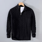 Cody - Men's Ribbed Cable Knit Quarter Zip Sweater 6