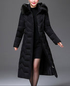 Colbie - Women's Tailored Faux-Fur Trim Padded Coat 3
