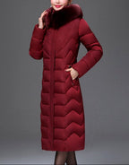 Colbie - Women's Tailored Faux-Fur Trim Padded Coat 4